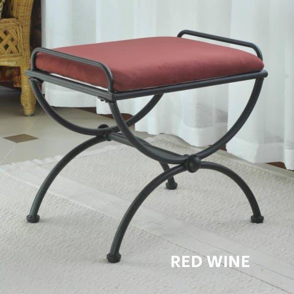 Iron Vanity Stool with Microsuede Cushion by International Caravan Model 3407-MS