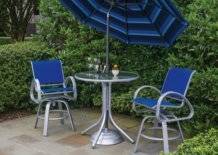 Aruba Outdoor Sling Bar Height Swivel Cafe Chair by Telescope Casual Model 53-7A90