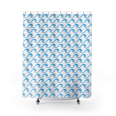 White Waves Shower Curtain