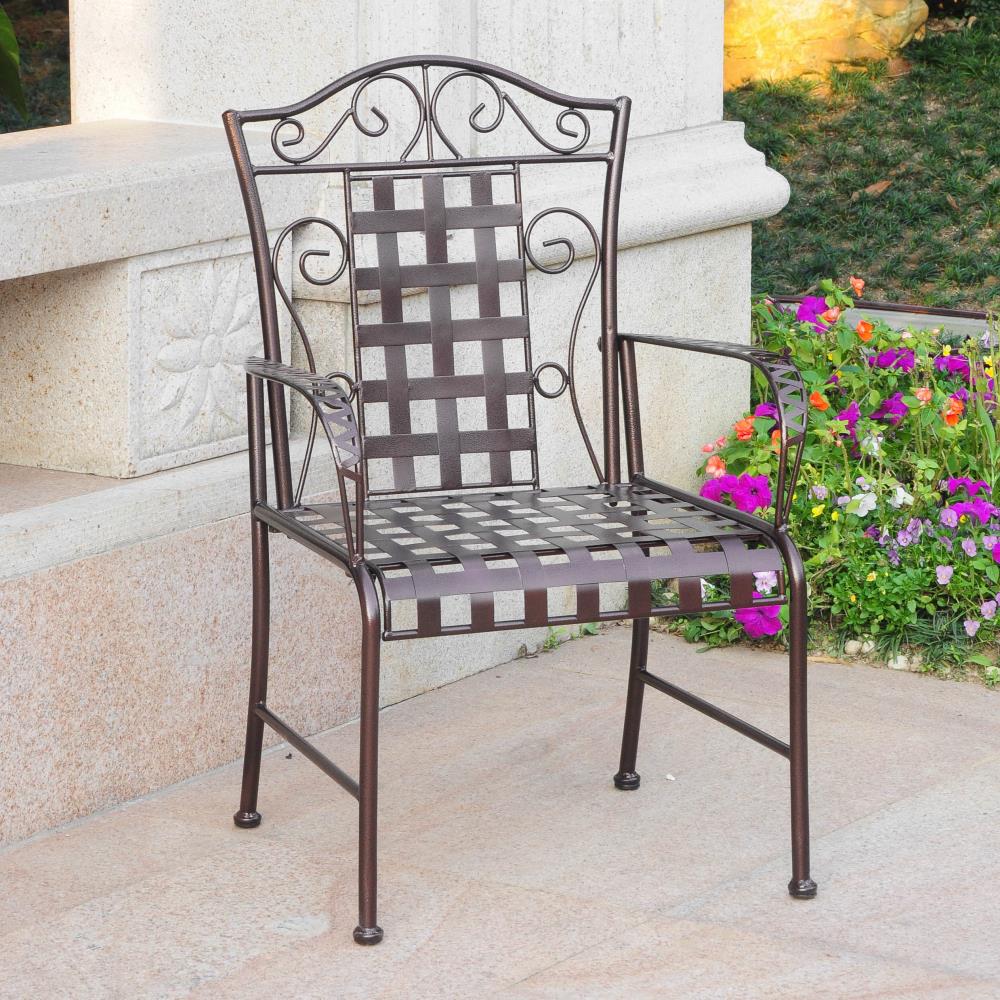 Mandalay Outdoor Iron Lattice Lawn Chairs (Set of 2) 3450-2CH