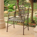 Mandalay Outdoor Iron Lattice Lawn Chairs (Set of 2) 3450-2CH