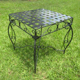 Mandalay Outdoor Antique Black Square Iron Side Table Model 3450-ST-ANT-BK