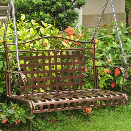 Mandalay Outdoor Wrought Iron Patio Swing by International Caravan Model 3451