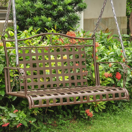 Mandalay Outdoor Wrought Iron Patio Swing by International Caravan Model 3451