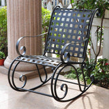 Mandalay Outdoor Wrought Iron Rocker by International Caravan Model 3453-ANT-BK