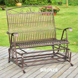 Mandalay Outdoor Iron Glider Bench by International Caravan Model 3458