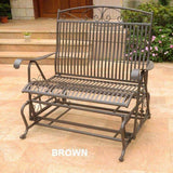 Mandalay Outdoor Iron Glider Bench by International Caravan Model 3458