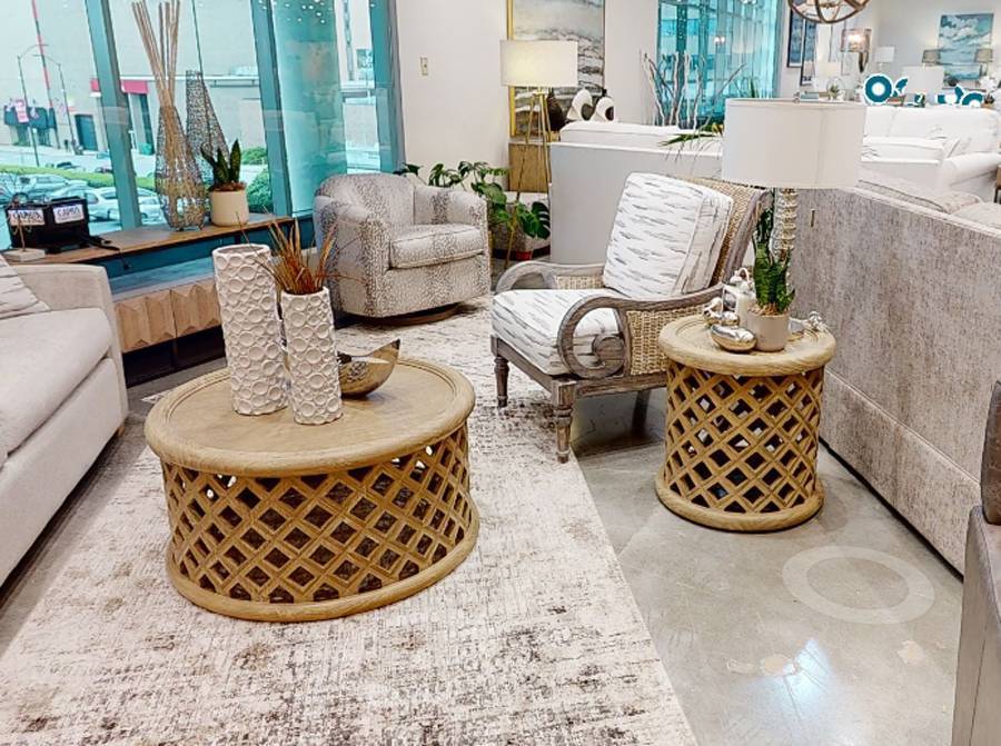 Tucson Hardwood 2 Pc Round Coffee and End Table Set from Capris Furniture CK374-LK374