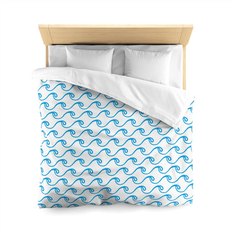 White Waves Microfiber Duvet Cover