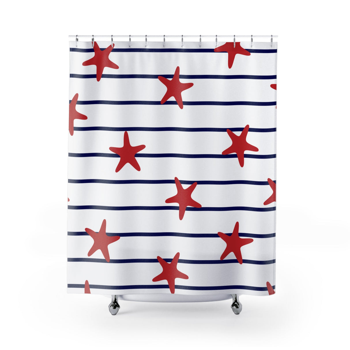 Starfish Stripe Shower Curtain