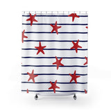 Starfish Stripe Shower Curtain
