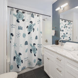 White Turtle Shower Curtain