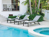 Kendall Outdoor Sling Lay-flat Stacking Armless Chaise by Telescope Casual Model 527-9100