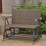 Valencia Outdoor Resin Wicker/ Steel Double Glider by International Caravan Model 4102-DBL