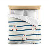 Buoy Stripe Microfiber Duvet Cover