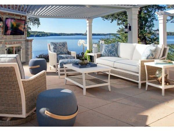 Olivia Pouf Outdoor Ottoman in Granite Fabric by Braxton Culler Model 405-009G