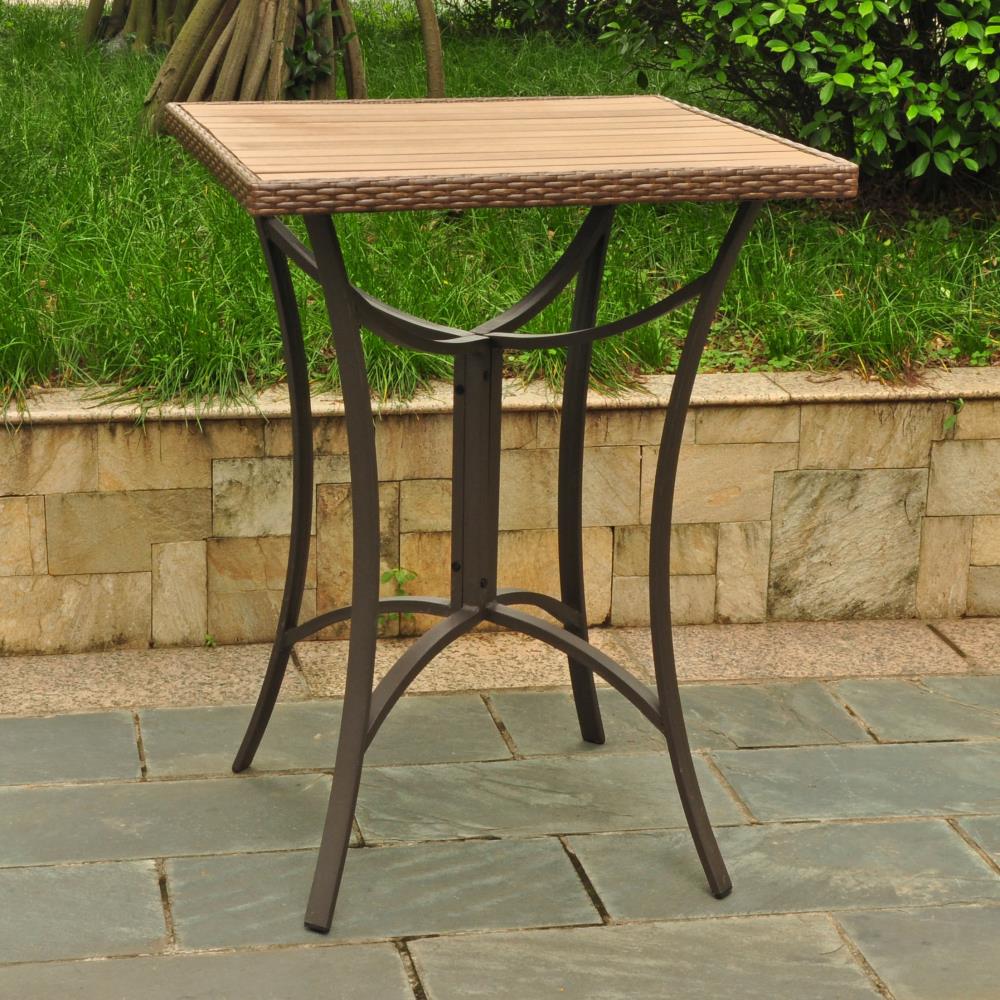 Barcelona Outdoor Resin Wicker/ Aluminum 32-inch Square Bar Table by International Caravan Model 4215-TBL