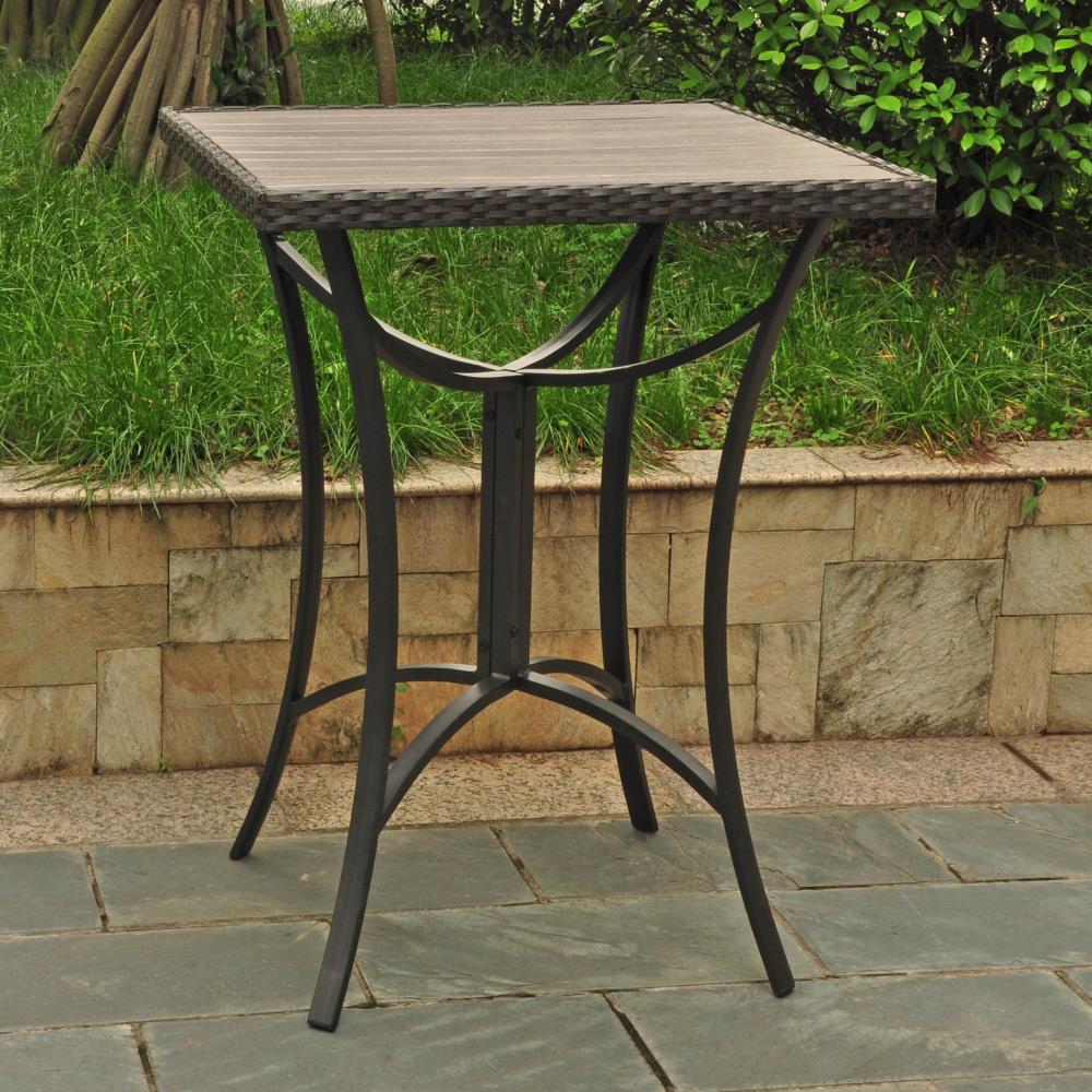 Barcelona Outdoor Resin Wicker/ Aluminum 32-inch Square Bar Table by International Caravan Model 4215-TBL