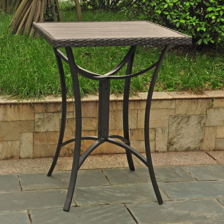 Barcelona Outdoor Resin Wicker/ Aluminum 32-inch Square Bar Table by International Caravan Model 4215-TBL