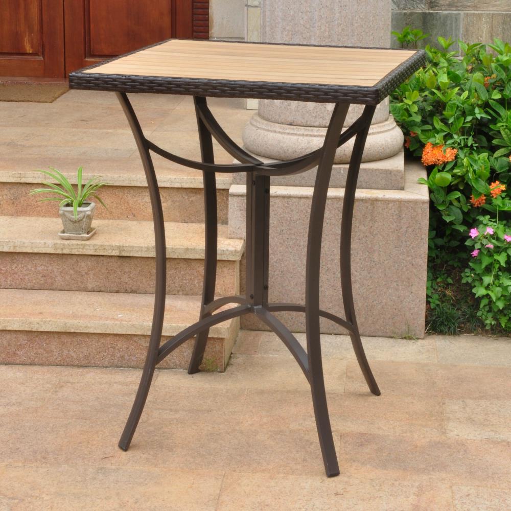 Barcelona Outdoor Resin Wicker/ Aluminum 32-inch Square Bar Table by International Caravan Model 4215-TBL