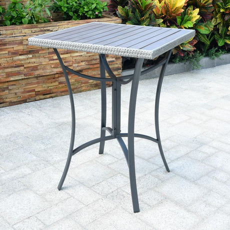 Barcelona Outdoor Resin Wicker/ Aluminum 32-inch Square Bar Table by International Caravan Model 4215-TBL