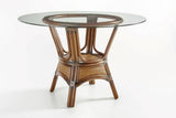 Pacifica Rattan Dining Table w/ 42 Inch Round Glass South Sea Rattan