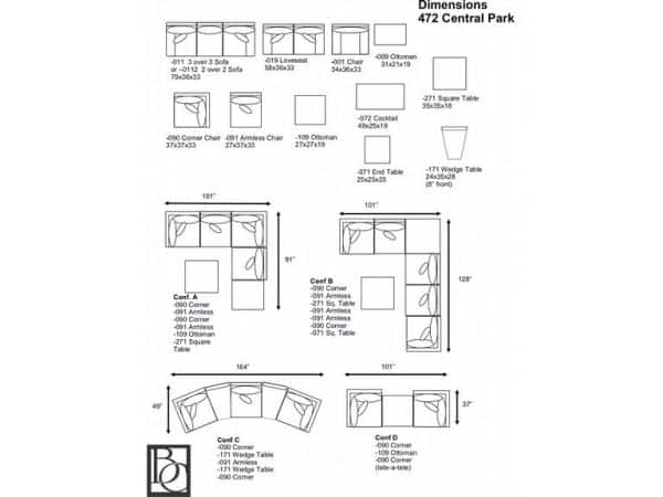 Central Park Outdoor Modular Sectional by Braxton Culler Model 472-6PC-SEC2