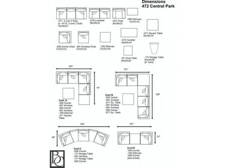 Central Park Outdoor Modular Sectional by Braxton Culler Model 472-6PC-SEC1