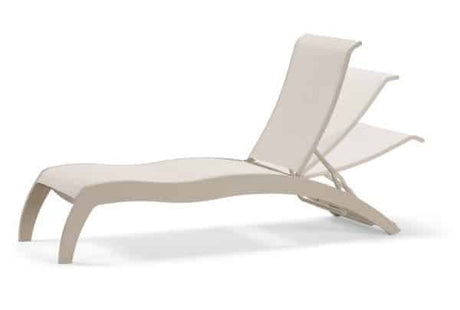 Dune Outdoor MGP Sling Stacking Armless Chaise with Wheels by Telescope Casual Model 480-9N30