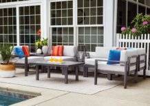 Larssen Outdoor Cushion Collection Backless Curved Corner Section by Telescope Casual Model 2464-AC00-1