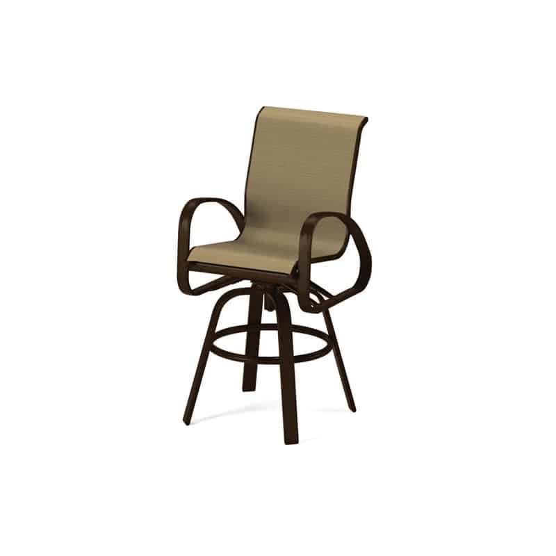 Primera Outdoor Sling Bar Height Swivel Arm Chair by Telescope Casual Model 514-9050