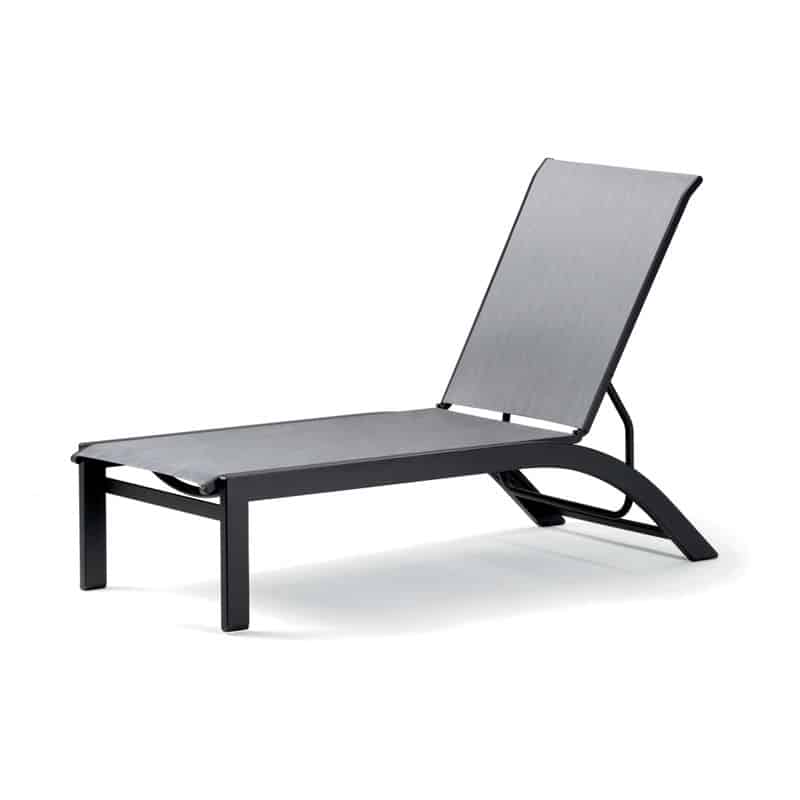 Kendall Outdoor Sling Lay-flat Stacking Armless Chaise by Telescope Casual Model 527-9100