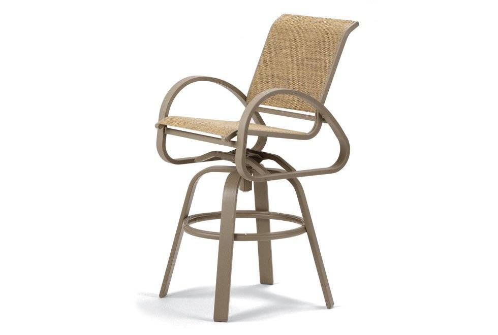 Aruba Outdoor Sling Bar Height Swivel Cafe Chair by Telescope Casual Model 53-7A90