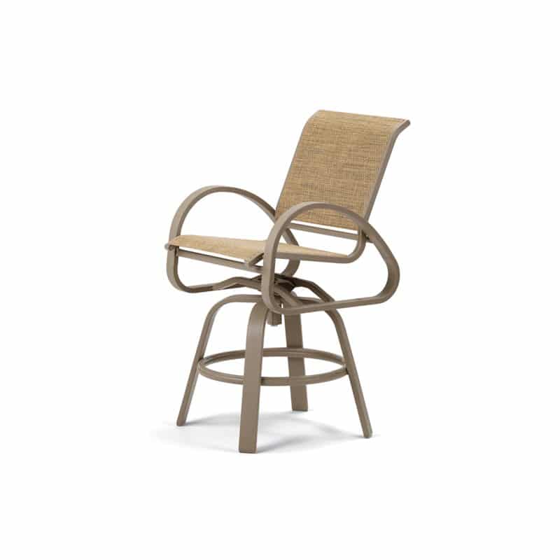 Aruba Outdoor Sling Balcony Height Swivel Cafe Chair by Telescope Casual Model 54-7A80