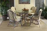 Nadine Indoor Rattan Dining Table with Glass Top 6217 from South Sea
