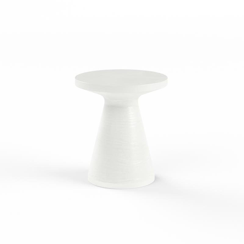 The Bazaar GRC Outdoor Round End Table – Bone by Sunset West Model 6203-BRET