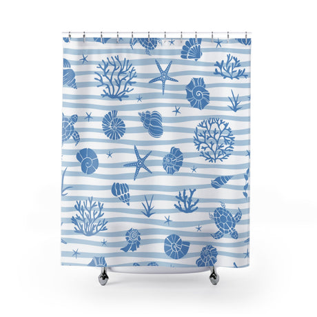 Coastal Sea Life Shower Curtain