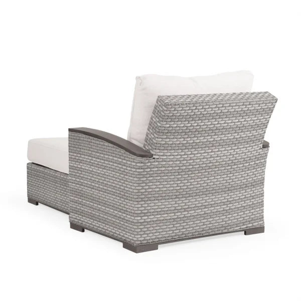 Get Away Outdoor Wicker Chaise and a Half in Pebblestone Model 641818PSTVWN
