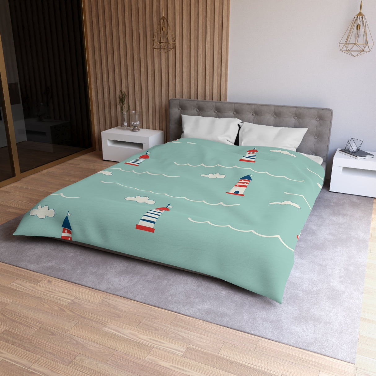 Seaside Beam Microfiber Duvet Cover