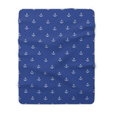 Blue Anchor Sherpa Fleece Blanket