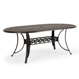 High Point Outdoor Cast Aluminum 42" X 76" Oval Dining Table Model 72174276DTABK