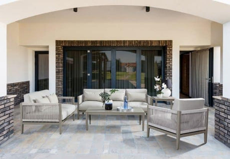 Nicole Outdoor Powder Coated Aluminum and Marine Rope Style Loveseat 72502