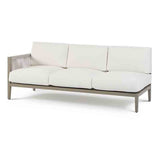 Nicole Outdoor Powder Coated Aluminum and Marine Rope Style Sectional 1 Arm Sofa 72573 with Choice of Cushions Made in the USA