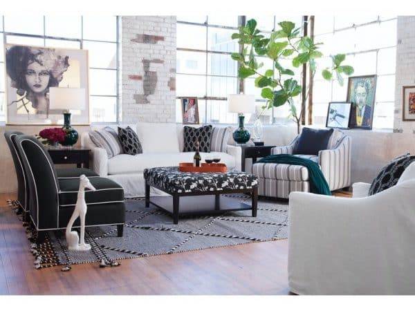 Oliver Indoor Three over Bench Seat Sofa with Slipcover by Braxton Culler Made in the USA Model 731-01113XP