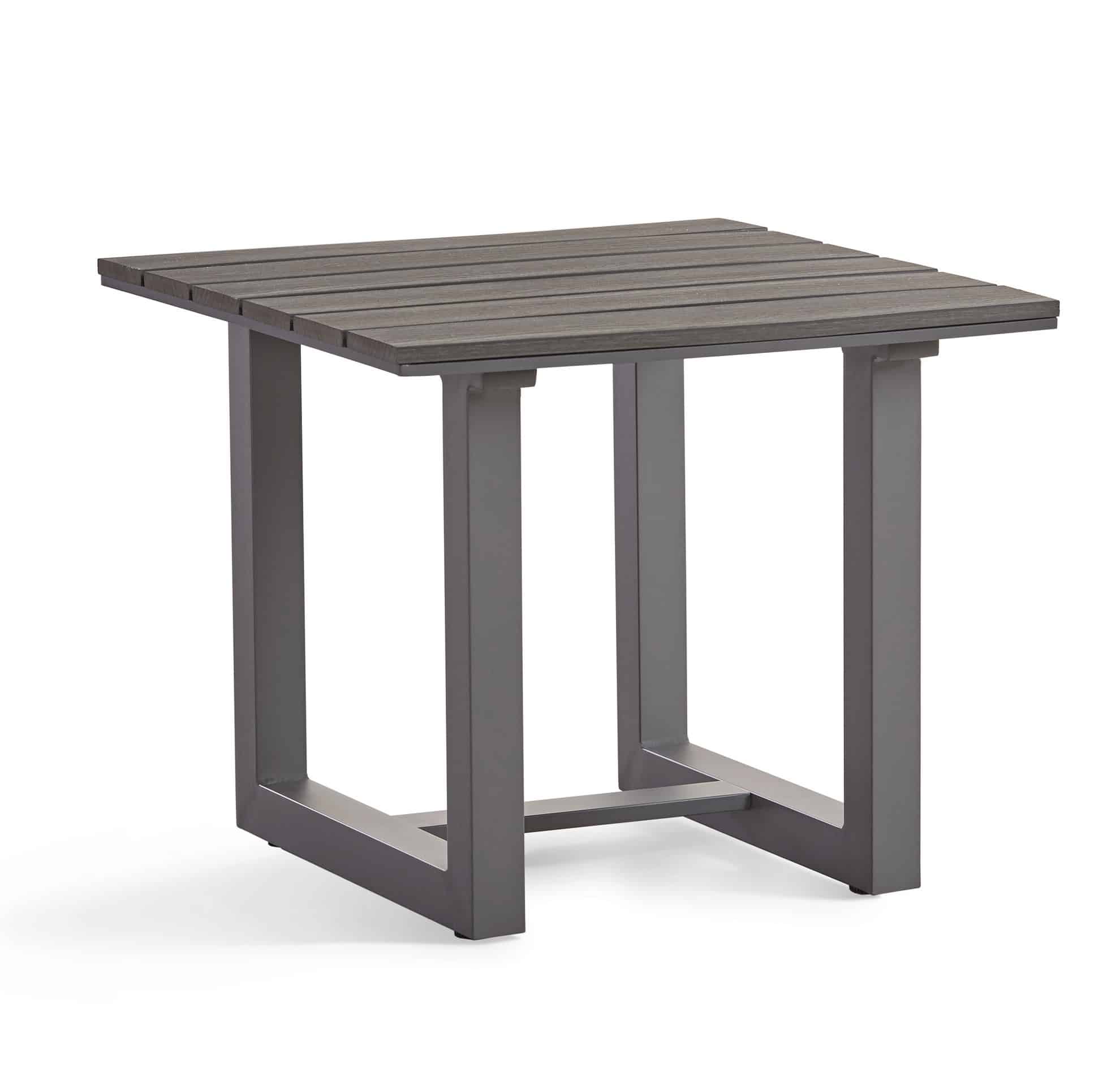 Kingston Outdoor End Table – Gunmetal Finish, South Sea Rattan