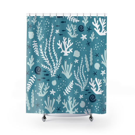 Aqua Coral Shower Curtain