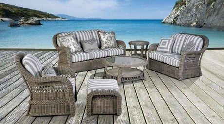 Arcadia Patio Outdoor 3 Pc Sofa and Table Set by South Sea Rattan 77303-3PC-SET