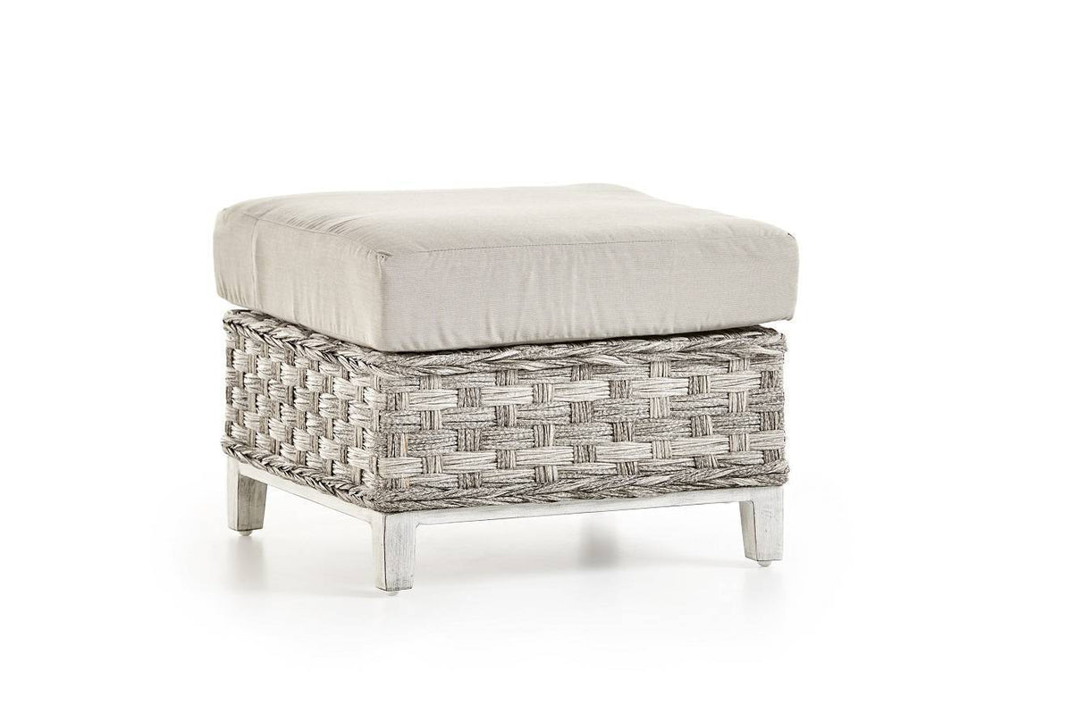 Grand Isle Outdoor Patio Wicker Ottoman Model 77406 by South Sea Rattan