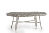 Grand Isle Outdoor Oval Coffee Table with Glass Top 77444 by South Sea Rattan