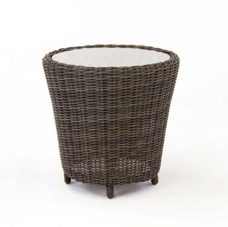 Barrington Outdoor Wicker Swivel Glider and End Table with Glass Top 2 Pc Set 77705-77743